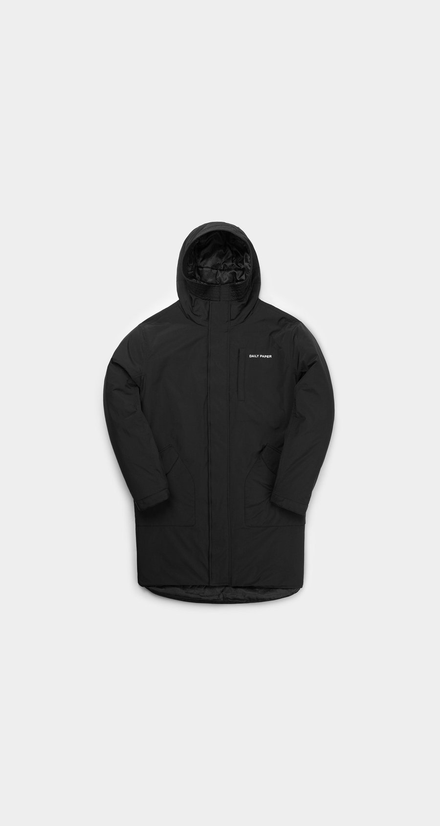 Daily Paper Black Long Hopuff Monogram Jacket